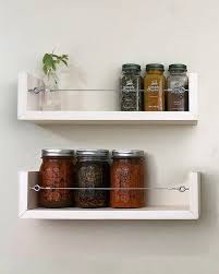 Kitchen Shelves Wall Spice Rack Shelves Wire Retainer Etsy Farmhouse Shelves Wall Spice Rack Shelves