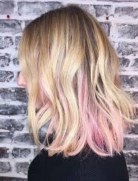 Here are 35 of our favorite short blonde hairstyles that you need to try the next time you go and see your stylist. Blonde Hair Pink Highlights In 2020 Pink Blonde Hair Peekaboo Hair Light Pink Hair