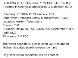 Owned by malaysia's energy company petronas, universiti teknologi petronas (utp) is the top choice for those looking to study chemical and petroleum. Internship Petronas Utp Career Development Office Facebook