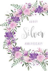 You can continue to browse as normal if you are happy with this. Anniversary Card 25th Silver Flowers