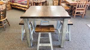White Washed Oak Pub Table Ez Mountain Rustic Furniture