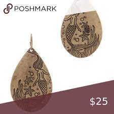 Teardrop Mermaid Engraved Earrings Nwt Engraved Earrings Fashion Earrings Engraved Bangle Bracelet
