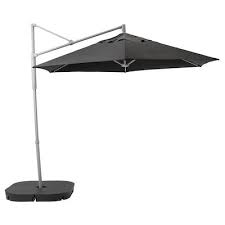 Seglaro Svarto Hanging Umbrella With Base Tilting Beige Dark Gray Ikea Offset Patio Umbrella Patio Umbrella Parasol Base