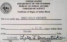 Certificate Of Degree Of Indian Blood - Wikipedia