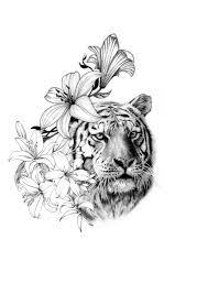 Tiger Flowers Leopard Tattoos White Tiger Tattoo Tiger Tattoo
