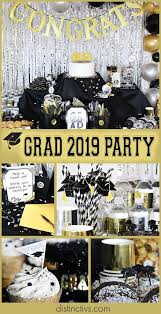 Black And Gold Graduation Decorations Grad 2019 Party Ideas Graduation Party Dessert Table Grad Party Black Gold Silver Gra Graduation Party Desserts Graduation Party Decor Graduation Party