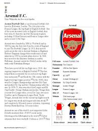 Arsenal F C Arsenal F C Premier League