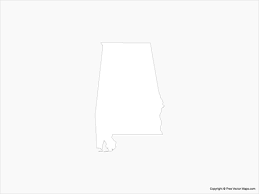 Alabama outline map illustrations & vectors. Vector Map Of Alabama Outline Free Vector Maps