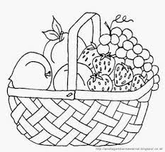 Gambar buah buahan hitam putih. Gambar Mewarnai Buah Buahan Dalam Keranjang Untuk Anak Paud Dan Tk Buku Mewarnai Buah Lukisan Gambar