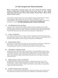 Jangan buka email pada waktu awal pagi. 10 Tips Pengurusan Masa Berkesan Doc