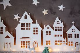 Download Illuminated Christmas Village Cutout Bellissima Kids Christmas Crafts Christmas Paper Christmas Decorations PSD Mockup Templates