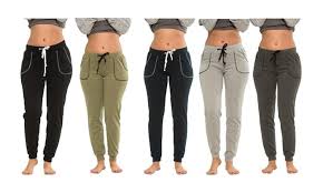 Coco Limon Womens Fleece Lined Joggers 5 Pack Plus Sizes Available