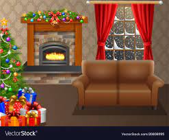 What to put in your classroom for christmas? Vector Illustration Of Christmas Trees And Gifts In The Living Room Download A Free Christmas Tree With Gifts Christmas Tree With Presents Living Room Vector