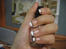 Thin Black Line Manicure Black Nails With Glitter French Manicure