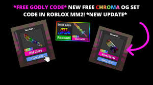 What you need to do is go to the side of the screen whhen you're still in the game lobby. Free New Godly Code New Chroma Og Set Code Found In Roblox Mm2 Working Codes Valid 2021 Youtube