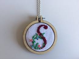 Add to favorites round plywood cross stitch, embroidery blank circles with hanging hole. Handmade Elegant Cross Stitch Necklace With Detailed Letter S Pattern Pendant Measures 6 Cm 2 36 I Cross Stitch Necklace Elegant Cross Stitch Stitch Jewelry