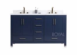 60 inch and 72 inch bathroom vanities are one of the standard sizes of bathroom vanities. Royal Hollywood Collection 60 Inch Navy Blue Double Sink Bathroom Vanity