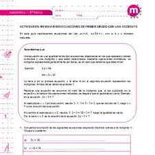 Era sustituido en la lectura pública por el término adonay (nuestro señor). Resolviendo Ecuaciones De Primer Grado Con Una Incognita Curriculum Nacional Mineduc Chile