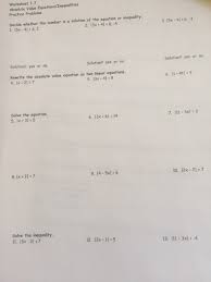 Then solve each equation separately to get two solutions. Solved Worksheet 1 7 Absolute Value Equations Inequalitie Chegg Com