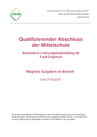 Die zeit zum lernen wird kürzer und die ansprüche werden höher. Qualifizierender Abschluss Der Mittelschule Mogliche Aufgaben Im Fach Englisch Docsity