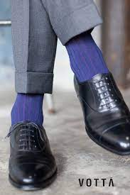Two Toned Shadow Stripe Navy Purple Ribbed Dress Socks Strikingly Vibrant And Bold Dress Shoes Men Purple Socks Fashion Socks