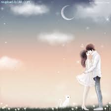 Animasi Kartun Korea Romantis Ciuman Bawah Bulan Gif 400 400 Pemandangan Khayalan Kartun Romantis