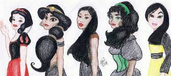 When anyone says disney princesses or princes, our minds jump to cinderella, prince charming, rapunzel, and all those beautiful and charming royals that formed such a major part of our childhood days. Black Haired Princesses Snow White Jasmine Pocahontas Esmeralda Mulan Snow White Disney Inspired Princess