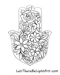 Fuzzy's advanced adult coloring pages include simple and complex flower, animal, and pattern coloring book designs for your doodling pleasure oh, how i love to color! Hamsa Flowers Colouring Page 900 X 720 Px Lettherebelightart Com Evil Eye Art Hamsa Eye Art