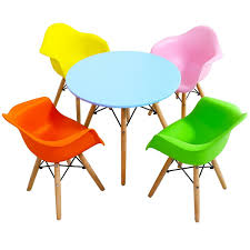 5 Piece Kids Mid Century Colorful Table Chair Set 159 95 Free Shipping This Is The Table And Chairs Set Which Is G Colorful Table Chair Set Table And Chairs