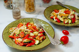 A couple tablespoons of white wine vinegar go into the whole dish for extra tang. Christmas Pasta Salad The Perfect Salad Recipe