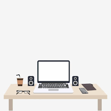 Equipment On Work Desks Laptops Books Mobile Phones Coffee Speakers And Others Vector Illustration Flat Design Vector Design Flat Png And Vector With Transpa Powerpoint Background Design Flat Design Work Desk