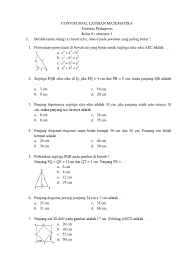 Dengan catatan angka terbesar merupakan sisi miring. Contoh Soal Latihan Matematika Teorema Pythagoras Kelas 8 Smp Pdf