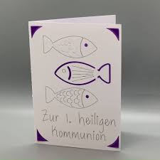 Wählt eine vorlage, die perfekt zu euch passt und mit wenigen klicks passt ihr eure hochzeitseinladungskarten euren individuellen vorstellungen an. Karte Drei Fische Kommunion Konfirmation Taufe