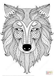 Coloriage d'une tête de loup. Coloriage Loup Coloriage Coloriage Mandala Animaux