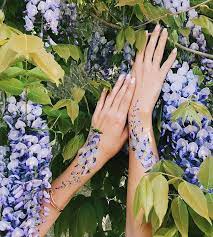 Don T Miss Wisteria Blooming Meet Wisteria Wearing Temporary Tattoos From Set Wisteria Shop It Wit Flower Tattoo Hand Floral Tattoo Sleeve Body Art Tattoos