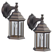 Franklin is a traditional barnyard style wall light that blends well with transitional, rustic, cottage, and loft interiors and exteriors. 2 Pack Of Exterior Wall Light Fixture Outdoor Sconce Lantern Oil Rubbed Bronze Walmart Com Walmart Com