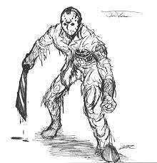 Freddy krueger coloring pages are a fun way for kids of all ages to develop creativity focus motor skills and color recognition. Jason Voorhees Sketch By Sickdeathfiend On Deviantart