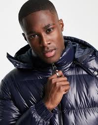 Black Brave Soul Jared High Shine Hooded Puffer Jacket Brave Soul Shiny  Puffer Jacket Outlet