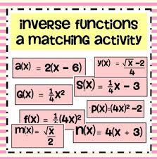 Inverse Functions Matching Activity Inverse Functions Matching Activity Functions Algebra