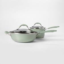 Cravings By Chrissy Teigen 12pc Aluminum Cookware Set Green Cookware Set Green Cookware Copper Cookware