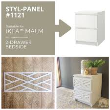 Styl Panel Kit 1121 To Suit Ikea Malm 2 Drawer Bedside Table Ikea Malm Ikea Furniture Makeover Ikea Malm Drawers