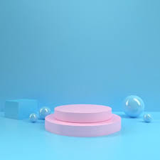 Pastel Podium Rectangle Shape Circle Geometry Pink Blue Room Interior Product Mockup Background In 2020 Rectangle Shape Circle Geometry Blue Rooms