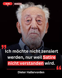 Dieter Hallervorden steht zu seinen Aussagen und macht erneut klar: Er will  sich nicht zensieren lassen, nur weil Satire heute oft falsch verstanden  wird. Er bleibt sich treu