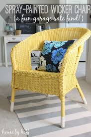House By Hoff 30 Thursday A Spray Painted Wicker Chair Wicker Chair Makeover Painting Wicker Furniture Wicker Chair