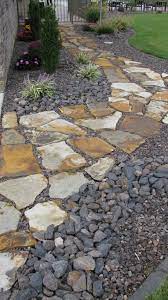 Flagstone Sidewalk Landscaping Around Deck Landscaping With Rocks Lawn Alternatives