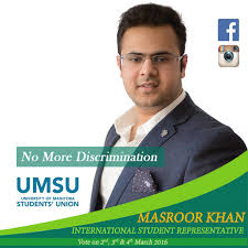Profile for Masroor Khan for UMSU International Students Representative