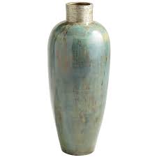 Ocean Blue Patina Terracotta Floor Vase Floor Vase Terracotta Floor Vases Decor