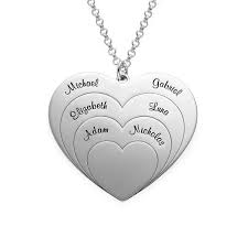 Family Love Necklace In Sterling Silver Love Necklace Gold Heart Necklace Gold Diamond Pendant