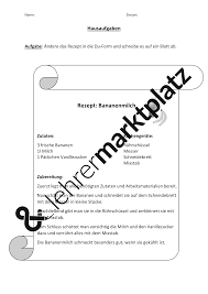 3 Klasse Vorgangsbeschreibung Bananenmilchrezept Unterrichtsmaterial Im Fach Deutsch Vorgangsbeschreibung Lehrer Planer Erste Klasse