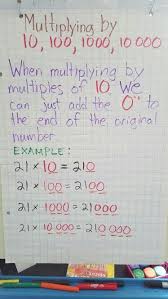 Multiplying By Multiples Of 10 Whole Numbers Math Charts